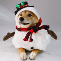 HKM-7702077 Christmas Snowman Dog and Cat Outfit for Halloween and Holiday Festivities