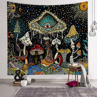 HKM-7702333 Starry Mushroom Geometric Abstract Polyester Tapestry - European Style, Machine Washable, Multiple Sizes Available