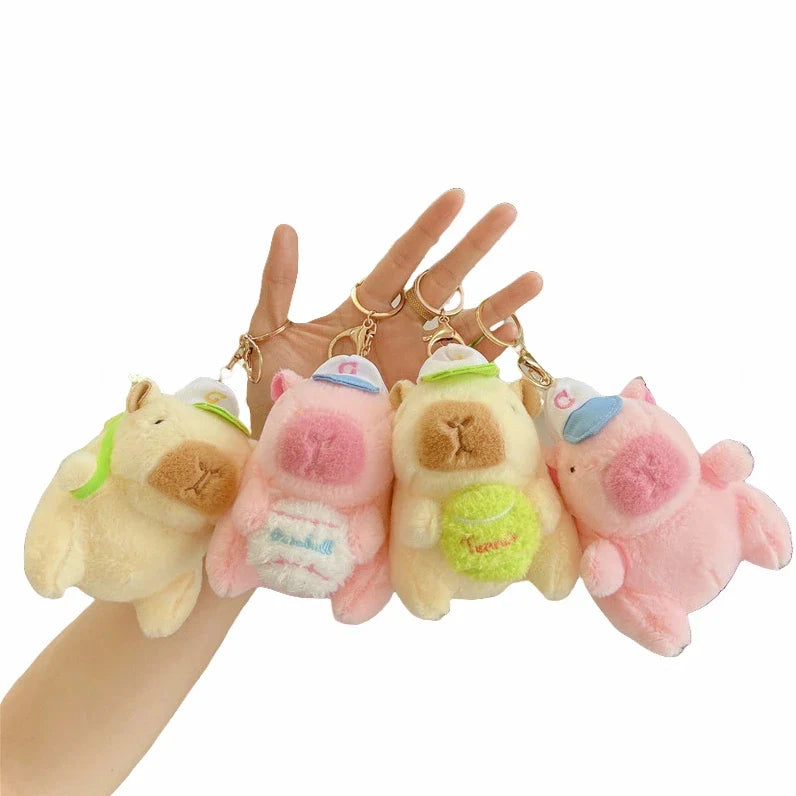HKM-770259 Capybara Plush Keychain - Cute Soft Plush Doll Bag Pendant for Kids