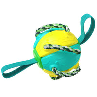 HKM-7702973 Interactive Dog Toy with Chewing Ropes and Flying Saucer Ball for Small to Medium Dogs