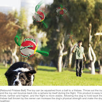 HKM-7702973 Interactive Dog Toy with Chewing Ropes and Flying Saucer Ball for Small to Medium Dogs