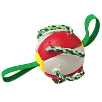 HKM-7702973 Interactive Dog Toy with Chewing Ropes and Flying Saucer Ball for Small to Medium Dogs