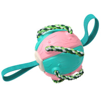 HKM-7702973 Interactive Dog Toy with Chewing Ropes and Flying Saucer Ball for Small to Medium Dogs