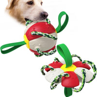 HKM-7702973 Interactive Dog Toy with Chewing Ropes and Flying Saucer Ball for Small to Medium Dogs