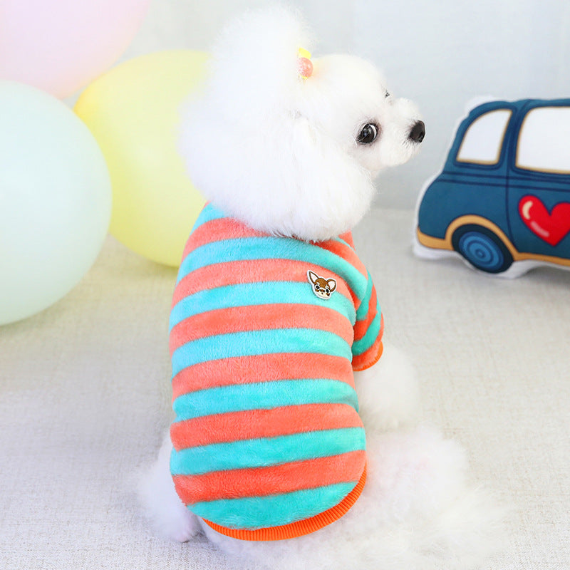 HKM-7703869 Cozy Rainbow Fleece Winter Clothing for Cats & Small Pets