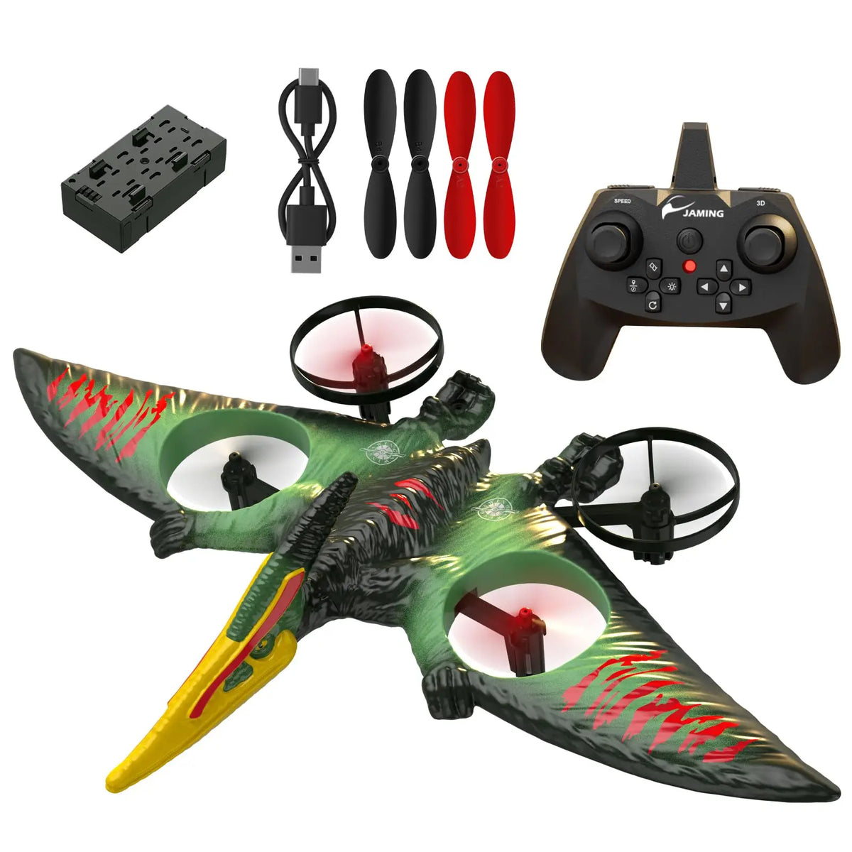 HKM-770387 Induction Pterodactyl Quadcopter Drone - Remote Control Aircraft Toy for Ages 5 & Up