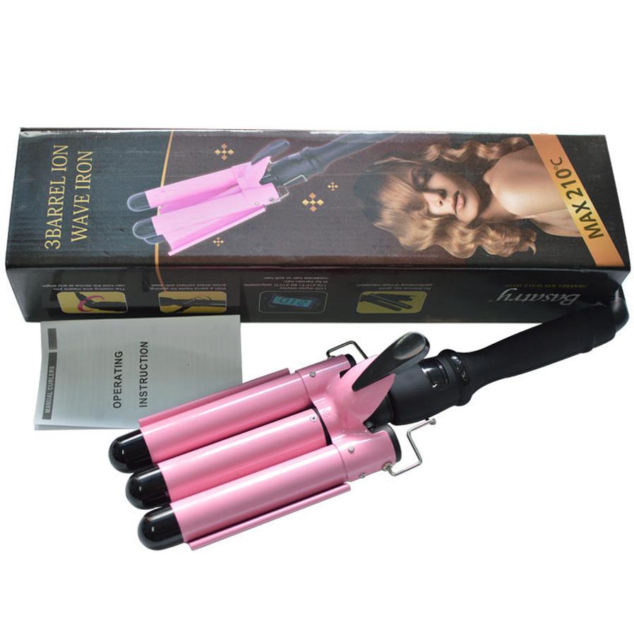 HKM-770387 LCD Temperature Control Curling Iron in Pink and Tuhao Gold - Multiple Barrel Sizes Available