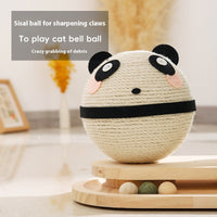 HKM-7704765 Double Turntable Pillar Cat Climbing Frame - Cute Wooden Design for Fun Playtime