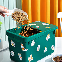 HKM-7705149 Pet Food Storage Bucket - 13L, Cardamom Green & Ocean Blue Options with Stickers