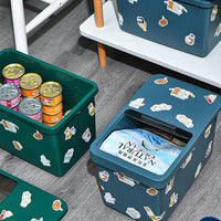 HKM-7705149 Pet Food Storage Bucket - 13L, Cardamom Green & Ocean Blue Options with Stickers