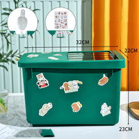 HKM-7705149 Pet Food Storage Bucket - 13L, Cardamom Green & Ocean Blue Options with Stickers
