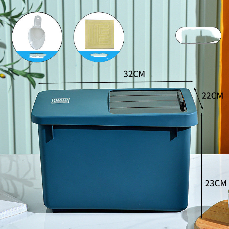 HKM-7705149 Pet Food Storage Bucket - 13L, Cardamom Green & Ocean Blue Options with Stickers