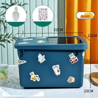 HKM-7705149 Pet Food Storage Bucket - 13L, Cardamom Green & Ocean Blue Options with Stickers