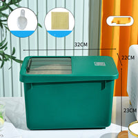 HKM-7705149 Pet Food Storage Bucket - 13L, Cardamom Green & Ocean Blue Options with Stickers