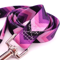 HKM-7705277 Color Stripe Digital Gradient PET Traction Strap in Purple Arrow Design - Available in S, M, L Sizes