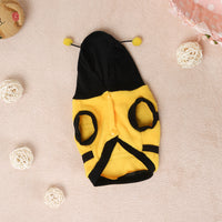 HKM-7705661 Fleece Transformation Teddy Dog Clothes in Yellow Bee - Size 6 to 18