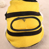 HKM-7705661 Fleece Transformation Teddy Dog Clothes in Yellow Bee - Size 6 to 18