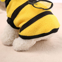 HKM-7705661 Fleece Transformation Teddy Dog Clothes in Yellow Bee - Size 6 to 18