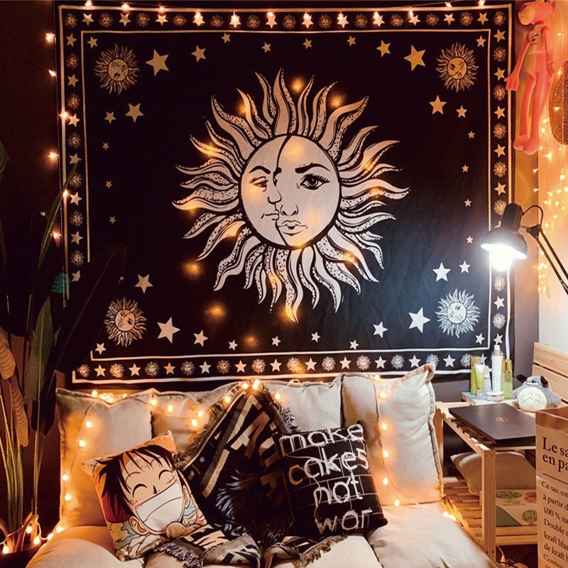 HKM-770579 Geometric Indian Mandala Tapestry - Ethnic Wall Hanging, 148x200cm, Polyester Fiber