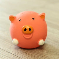 HKM-7706301 Natural Latex Dog Toy - Sound Resistant for Teeth Grinding, Cow, Chick & Pig Designs, 7.5cm Diameter, 9.5cm Height