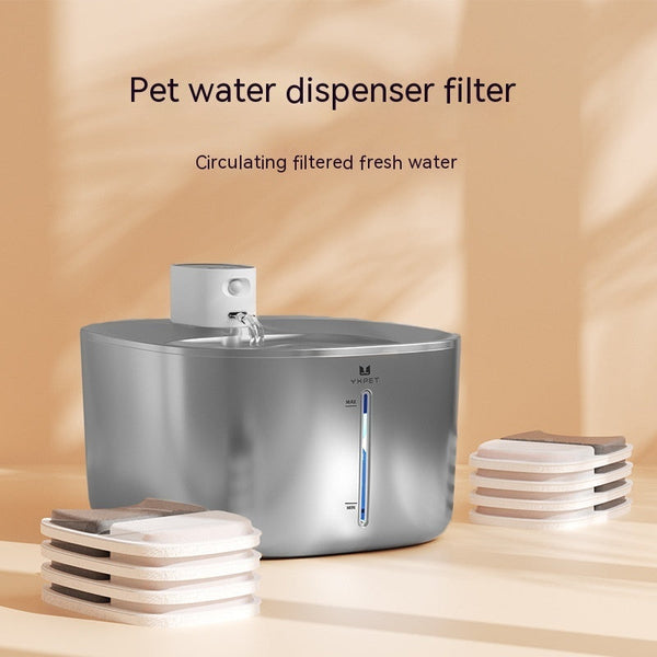 HKM-7707325 Activated Carbon Water Filter Replacement for Pet Dispensers - Pack of 4 Elements & 16 Cotton Pads