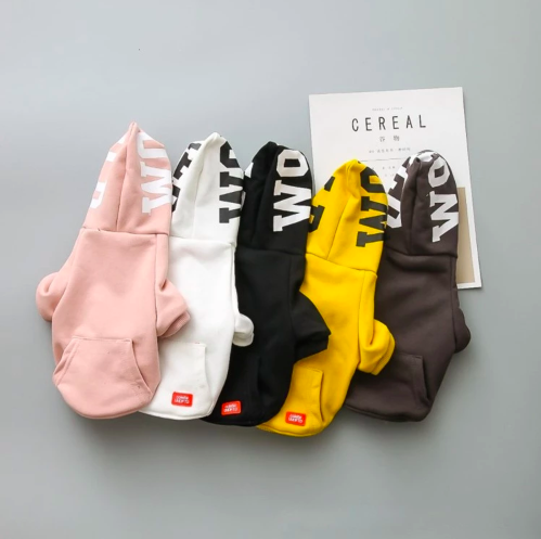 HKM-7709629 Casual Cotton Dog Sweater in Black, White, Yellow, Pink - Sizes XS to 4XL