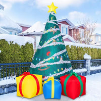 HKM-771027 7 FT Inflatable Christmas Tree with Gift Box and LED Lights for Outdoor Holiday Decor