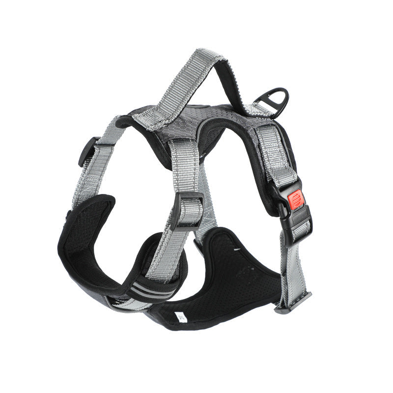 HKM-7710525 Adjustable Dog Chest Strap with Hand-Holding Rope in Multiple Colors