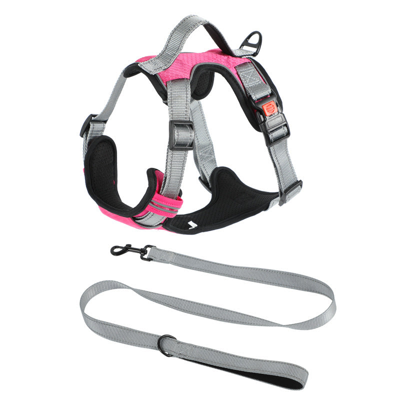 HKM-7710525 Adjustable Dog Chest Strap with Hand-Holding Rope in Multiple Colors