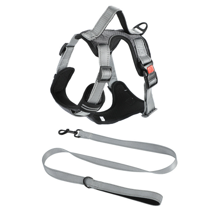 HKM-7710525 Adjustable Dog Chest Strap with Hand-Holding Rope in Multiple Colors