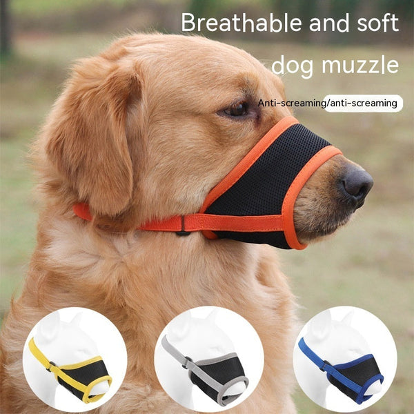 HKM-7710909 Breathable Mesh Dog Muzzle - Anti-Bite, Anti-Bark, Available in Multiple Sizes and Colors