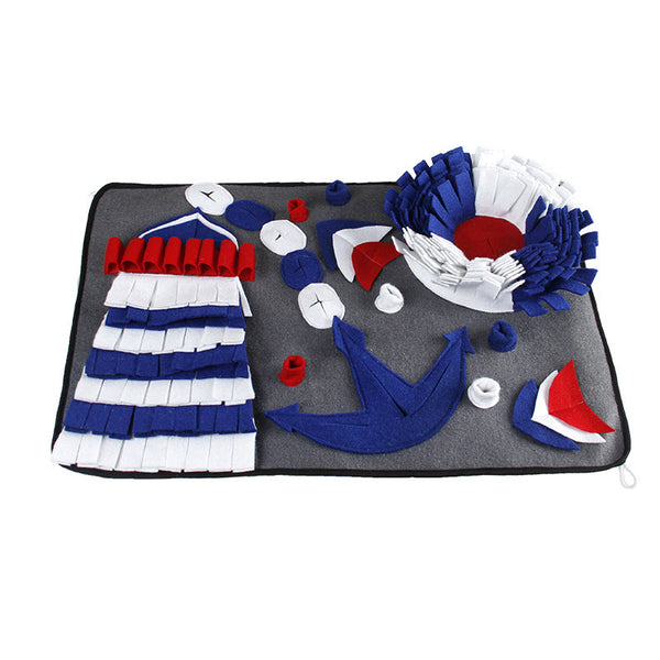 HKM-7712061 Anti-Choking Dog Snuffle Mat for Slow Feeding and Nosework Training, Blue, 50x70cm