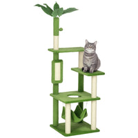 HKM-7712701 Multifunctional Indoor Cat Tower with Hammock and Scratching Posts in Green