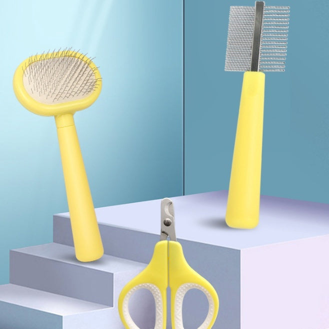 HKM-7712829 Fluffy Nail Scissors Comb for Cats and Dogs ¨C Set of 3 Plastic Combs