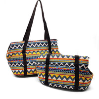 HKM-7713469 Breathable Mesh Pet Backpack for Cats and Dogs - Canvas Messenger Shoulder Bag with Stripes, Available in Sizes S and L