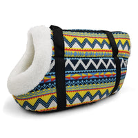 HKM-7713469 Breathable Mesh Pet Backpack for Cats and Dogs - Canvas Messenger Shoulder Bag with Stripes, Available in Sizes S and L