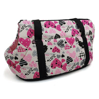 HKM-7713469 Breathable Mesh Pet Backpack for Cats and Dogs - Canvas Messenger Shoulder Bag with Stripes, Available in Sizes S and L