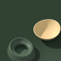 HKM-7717181 Anti-Overturning Double Bowl for Cats and Dogs - Eco-Friendly Resin and Rubber, Universal Size 160x170x130mm