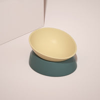 HKM-7717181 Anti-Overturning Double Bowl for Cats and Dogs - Eco-Friendly Resin and Rubber, Universal Size 160x170x130mm
