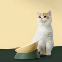 HKM-7717181 Anti-Overturning Double Bowl for Cats and Dogs - Eco-Friendly Resin and Rubber, Universal Size 160x170x130mm