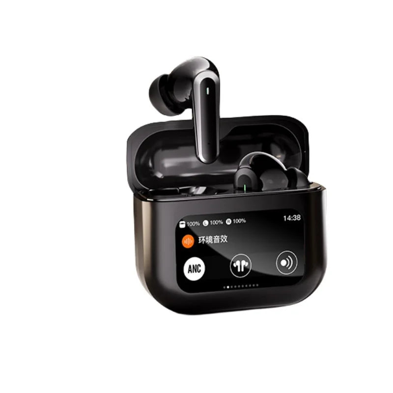 HKM-771731 AI Translation Bluetooth Headphones with ANC Noise Reduction and LCD Screen Battery Indicator
