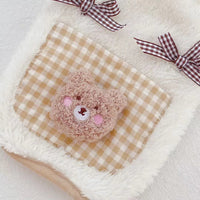 HKM-7717565 Cute Japanese and Korean Style Thickened Teddy Bichon Vest for Pets in Beige with Bow