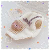 HKM-7717565 Cute Japanese and Korean Style Thickened Teddy Bichon Vest for Pets in Beige with Bow