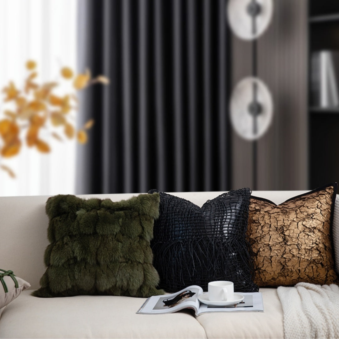 HKM-771859 Geometric Pattern Modern Minimalist Pillows - Misty Forest Series, Various Sizes Available