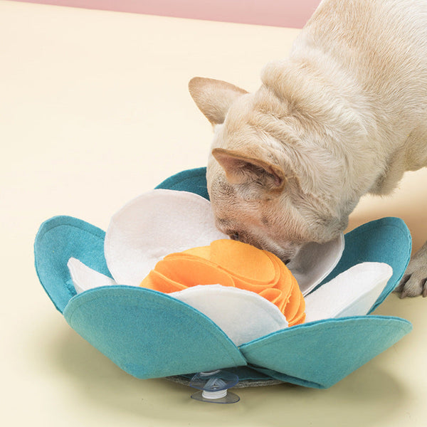 HKM-7718845 Pet Flower Sniffing Bowl for Slow Feeding and Enrichment Activities, Felt Cloth Material, 32x32x10CM