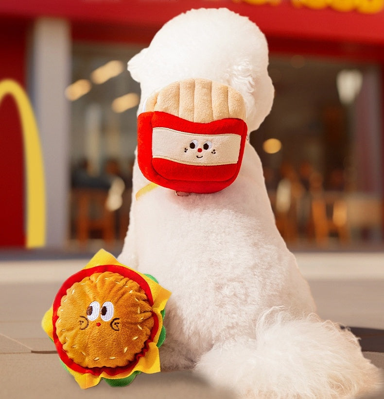 HKM-7722429 Cartoon Hamburger Design Adjustable Vest & Leash Set for Cats and Dogs with Backpack