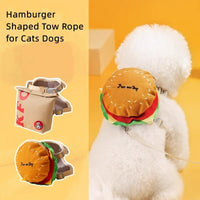 HKM-7722429 Cartoon Hamburger Design Adjustable Vest & Leash Set for Cats and Dogs with Backpack
