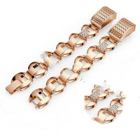 HKM-772243 Small Steel Belt Annulet Bucket in Lunar Year Gold and Rose Gold Finish
