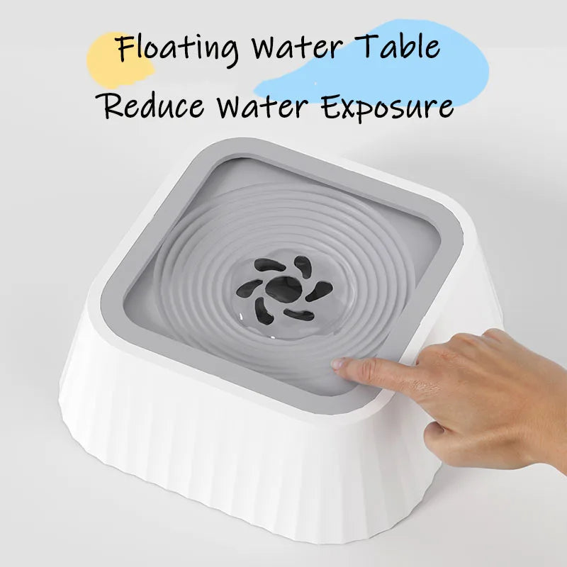 HKM-7722941 Floating Pet Water Bowl with Anti-Tip Design and Large Capacity for Dogs and Cats