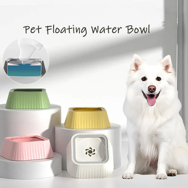 HKM-7722941 Floating Pet Water Bowl with Anti-Tip Design and Large Capacity for Dogs and Cats